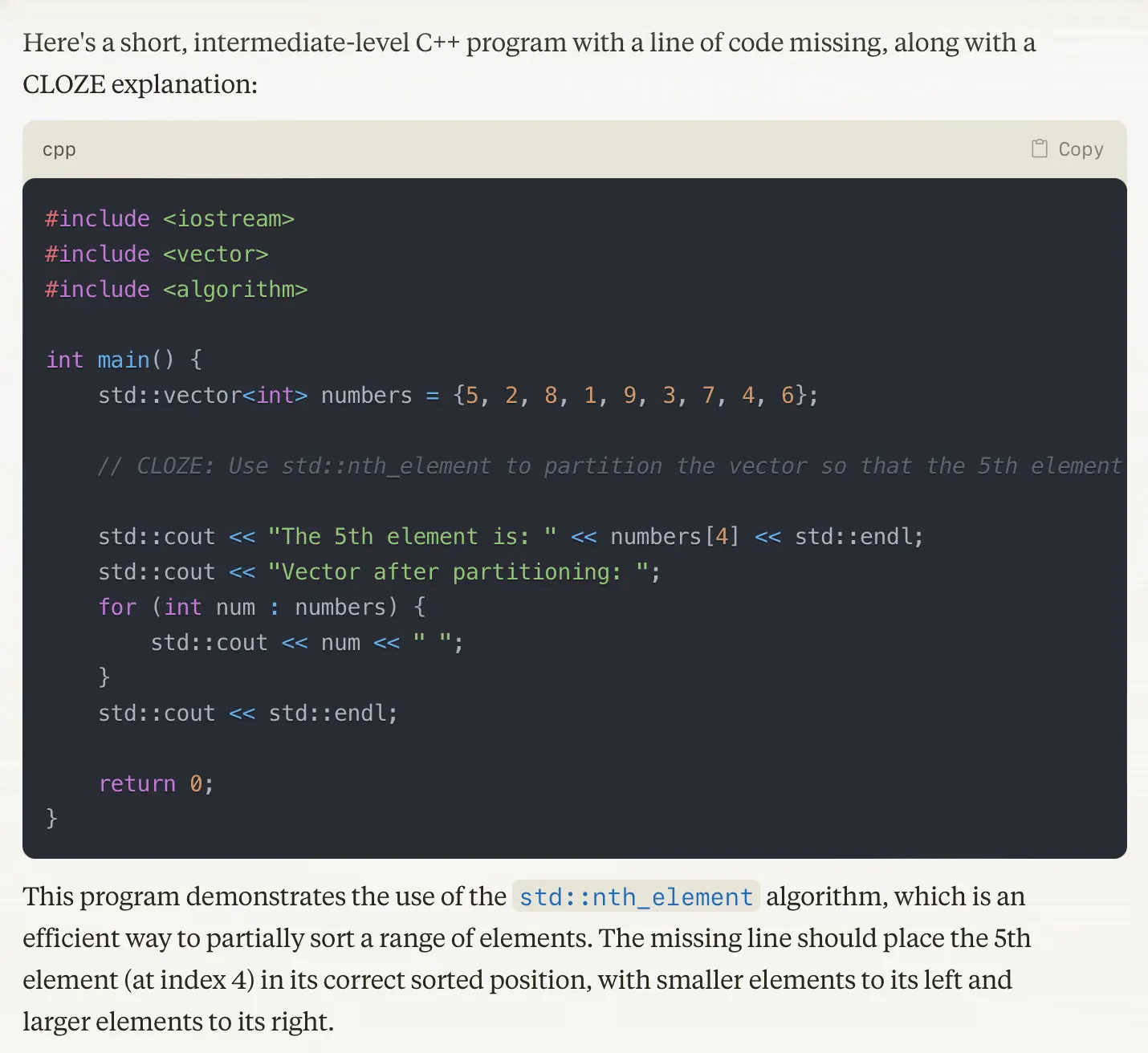 Completed syntax cloze with answers revealed