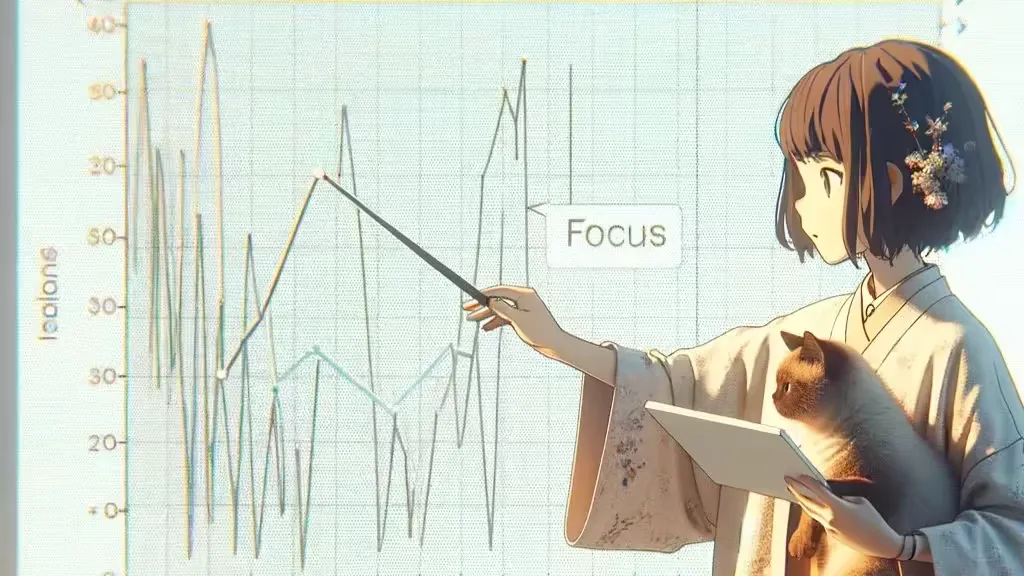 Graph showing focus and energy levels over time