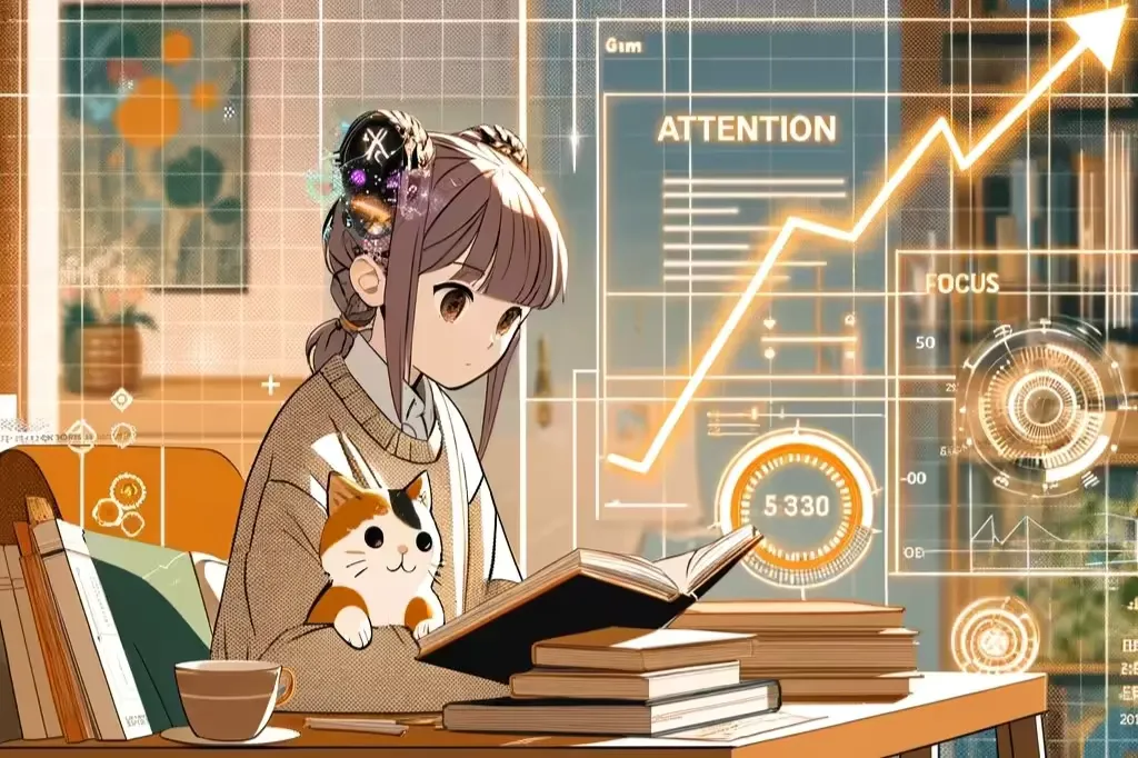 Student studying with deep focus